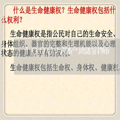 1000万财产离婚律师 1000万财产离婚律师