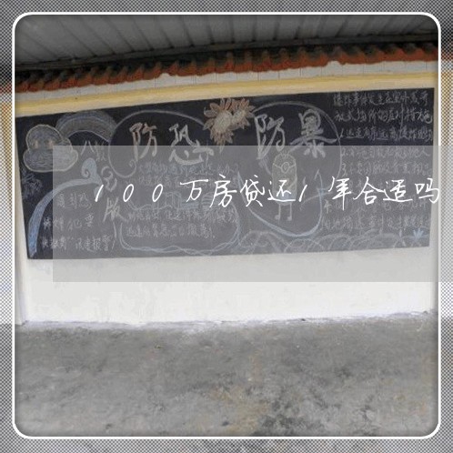 100万房贷还1年合适吗/2023061139278 100万房贷还1年合适吗/2023061139278