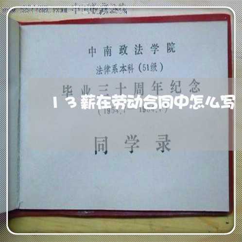 13薪在劳动合同中怎么写/2023060228148