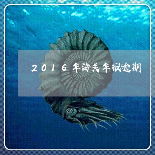 2016年海关年报逾期