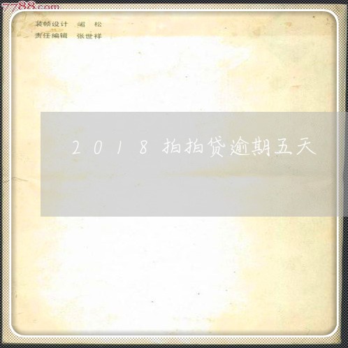 2018拍拍贷逾期五天/2023022500104