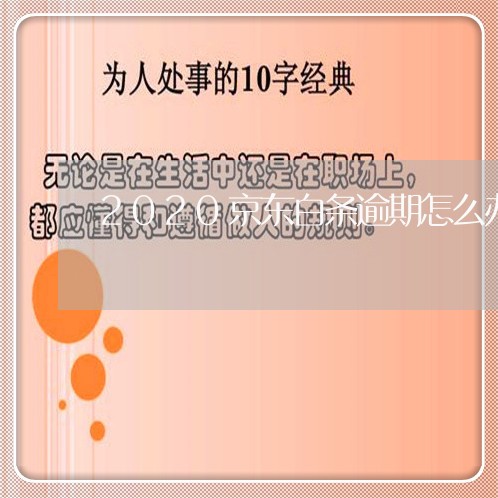 2020京东白条逾期怎么办 2020京东白条逾期怎么办