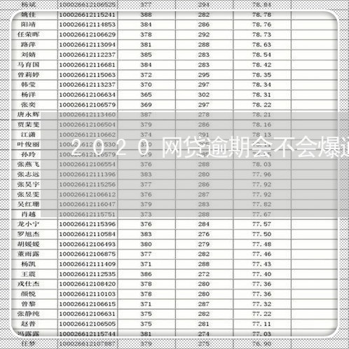 2020网贷逾期会不会爆通讯录/2023012646582