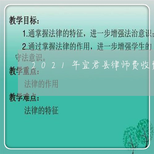 2021年宜君县律师费收费标准