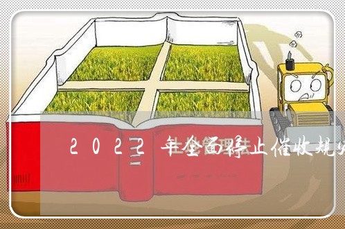 2022年全面停止催收规定/2023100814946