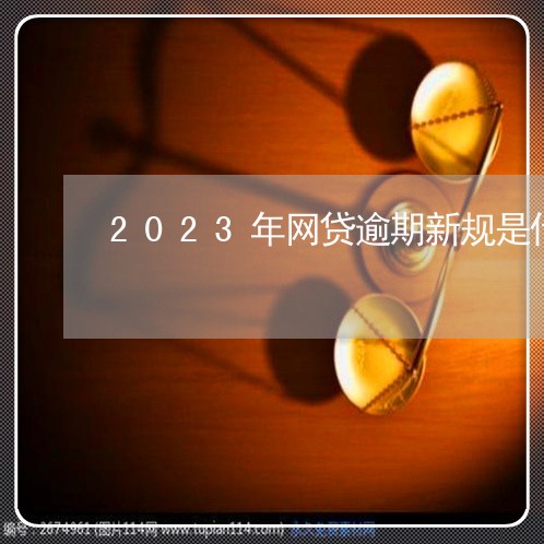 2023年网贷逾期新规是什么呢/2023120880592