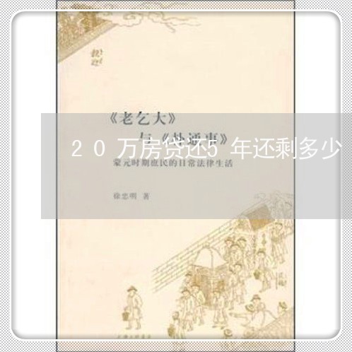 20万房贷还5年还剩多少/2023061159560