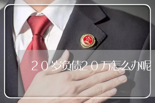 20岁负债20万怎么办呢/2023061772716