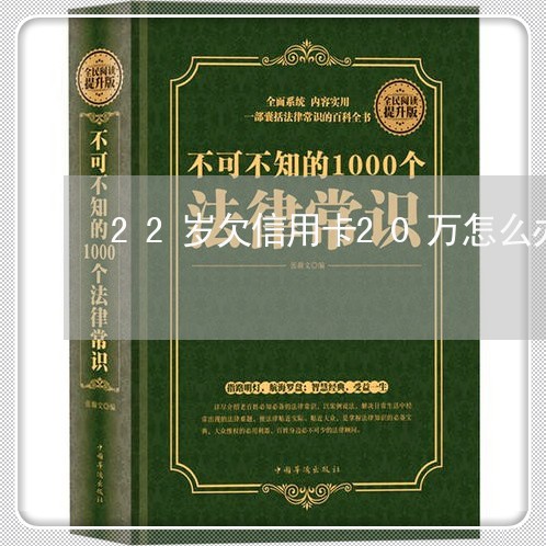 22岁欠信用卡20万怎么办 22岁欠信用卡20万怎么办