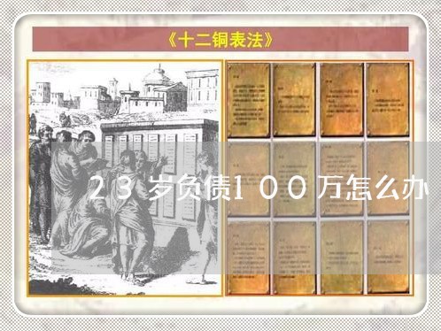 23岁负债100万怎么办/2023100772593