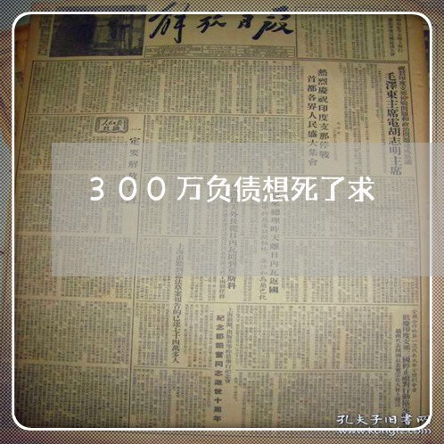 300万负债想死了求/2023030143836 300万负债想死了求/2023030143836
