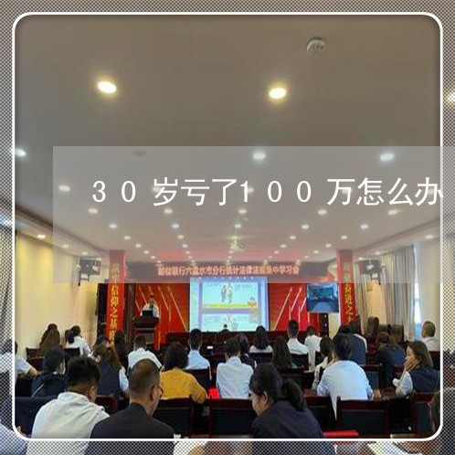 30岁亏了100万怎么办/2023100790494