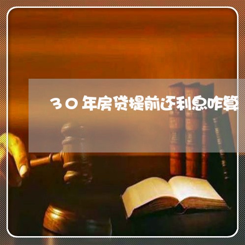 30年房贷提前还利息咋算/2023061093714