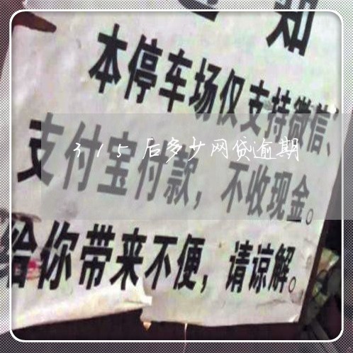315后多少网贷逾期