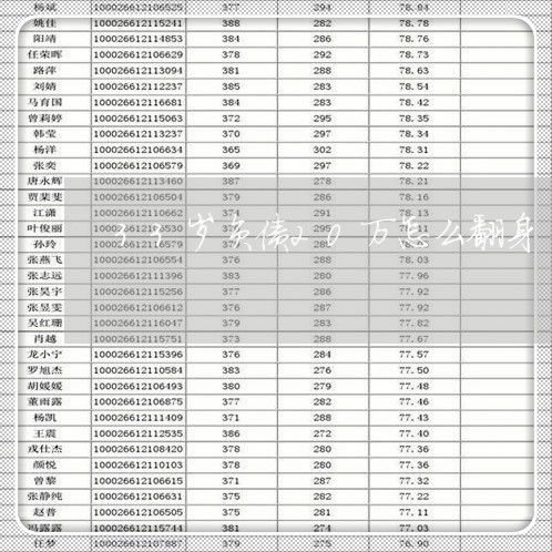 33岁负债20万怎么翻身/2023061814038