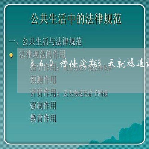 360借条逾期3天就爆通讯录 360借条逾期3天就爆通讯录