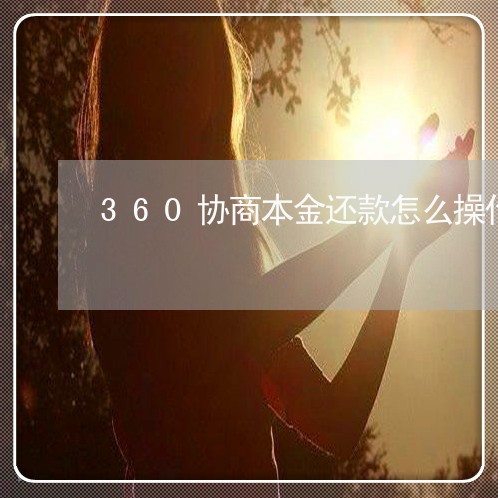 360协商本金还款怎么操作/2023110892615