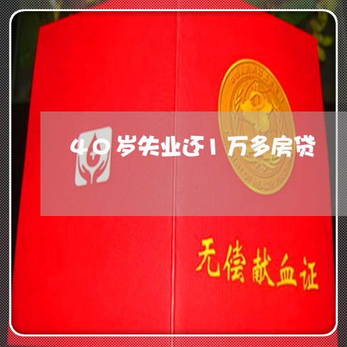40岁失业还1万多房贷/2023041904725