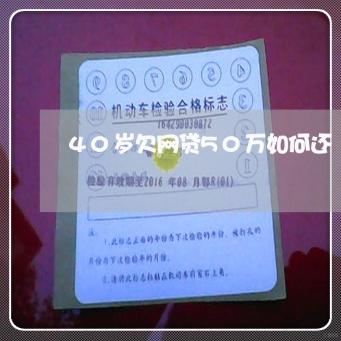 40岁欠网贷50万如何还