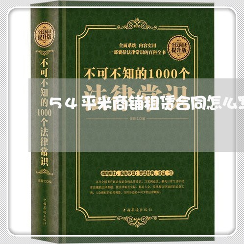 54平米商铺租赁合同怎么写/2023042005869 54平米商铺租赁合同怎么写/2023042005869