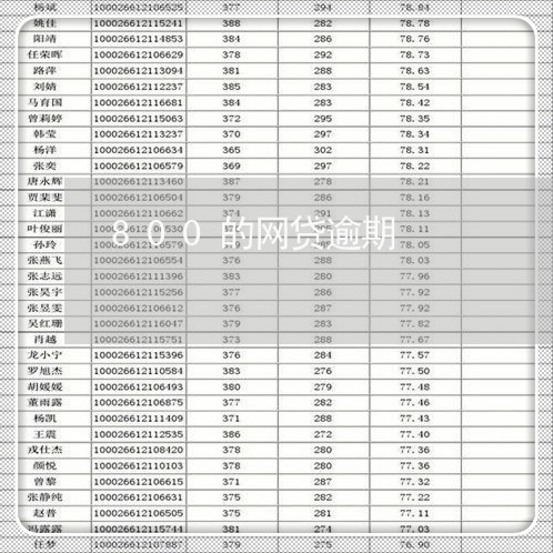 800的网贷逾期