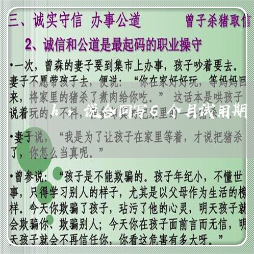hr说合同写6个月试用期/2023061614028 hr说合同写6个月试用期/2023061614028
