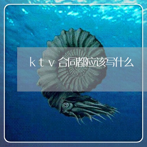 ktv合同都应该写什么/2023040473614