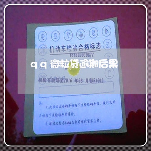 qq微粒贷逾期后果/2023020664048