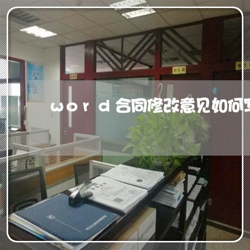 word合同修改意见如何写/2023042392617