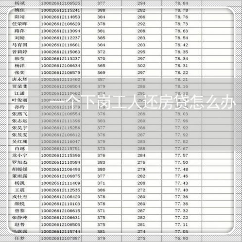 一个下岗工人还房贷怎么办/2023061172815