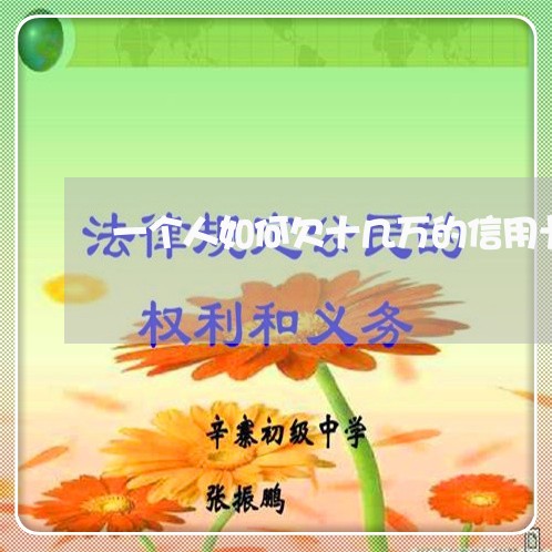 一个人如何欠十几万的信用卡 一个人如何欠十几万的信用卡