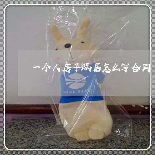 一个人房子蜗居怎么写合同/2023060806947 一个人房子蜗居怎么写合同/2023060806947