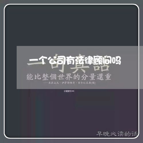 一个公司有法律顾问吗 一个公司有法律顾问吗