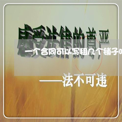 一个合同可以写租几个铺子吗/2023060662826