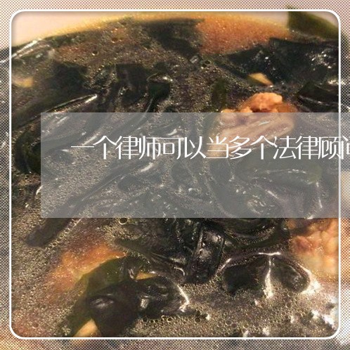 一个律师可以当多个法律顾问吗