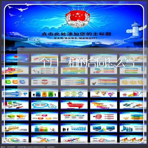 一个月一租的合同怎么写/2023061647259