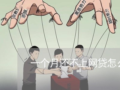 一个月还不上网贷怎么办/2023100849368