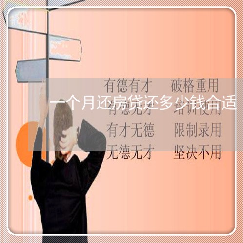 一个月还房贷还多少钱合适/2023061168160