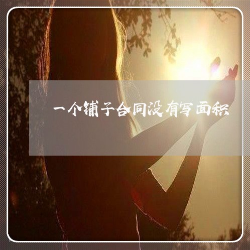 一个铺子合同没有写面积/2023042492593