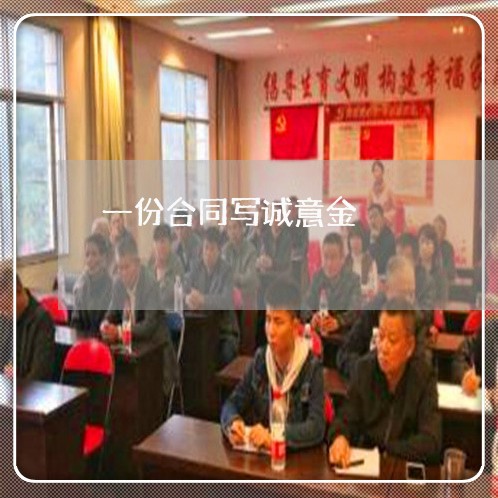 一份合同写诚意金/2023041773725