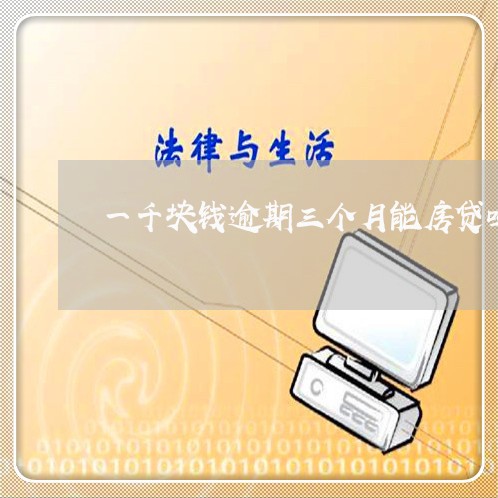 一千块钱逾期三个月能房贷吗