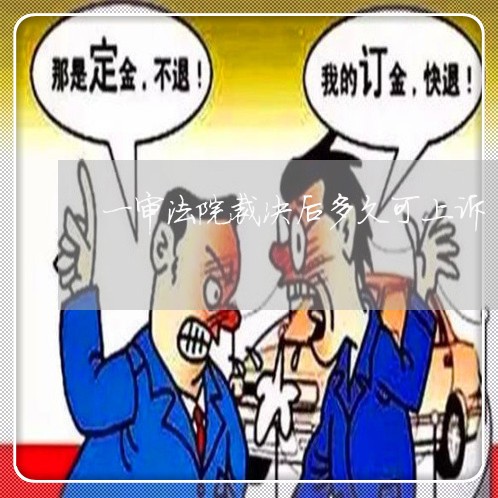 一审法院裁决后多久可上诉