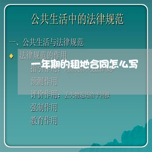 一年期的租地合同怎么写/2023061583925