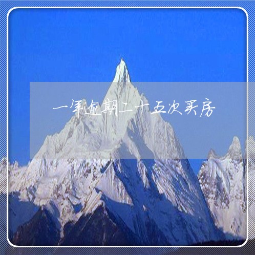 一年逾期二十五次买房