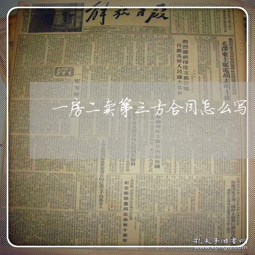 一房二卖第三方合同怎么写/2023061605927