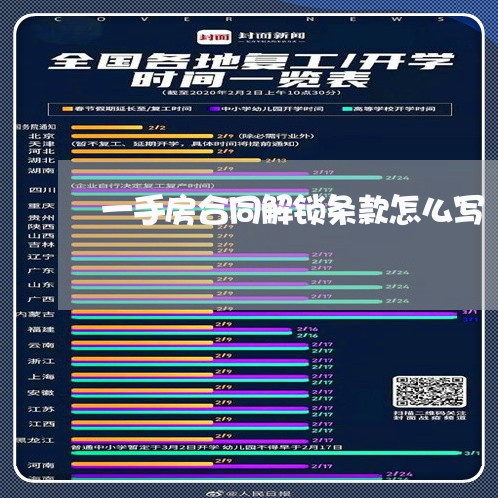 一手房合同解锁条款怎么写/2023060273502