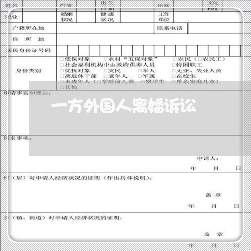 一方外国人离婚诉讼