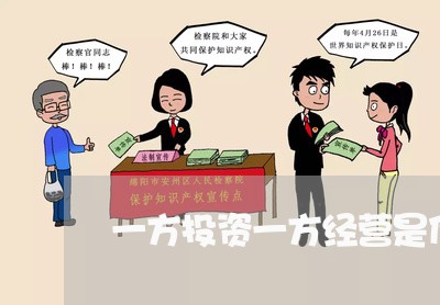 一方投资一方经营是什么法律关系 一方投资一方经营是什么法律关系
