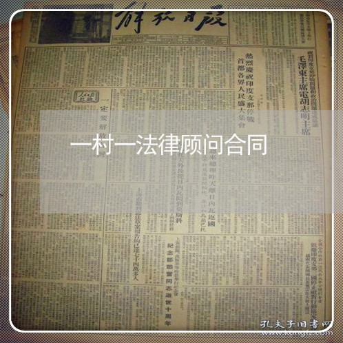 一村一法律顾问合同/2023061895068