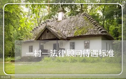 一村一法律顾问待遇标准 一村一法律顾问待遇标准